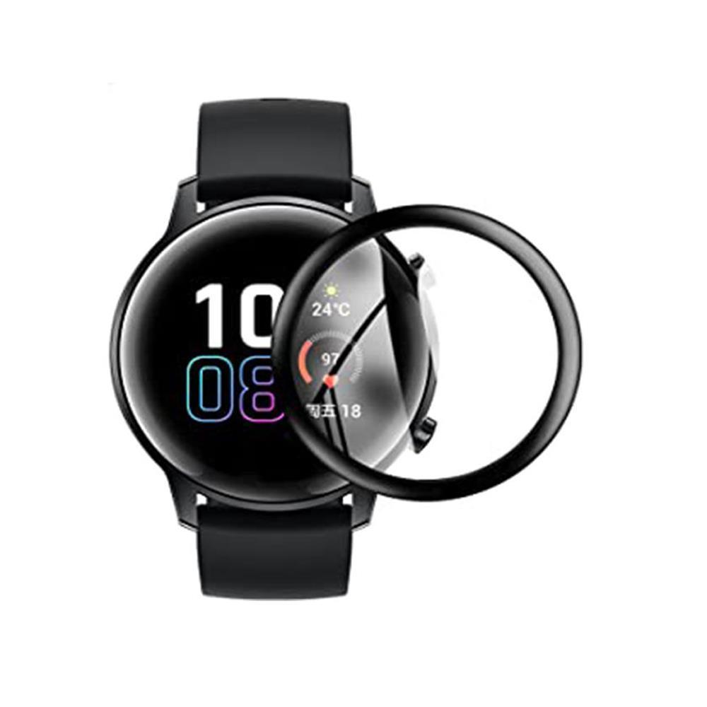 Microcase Amazfit GTR 3 Pro Tam Kaplayan Kavisli Ekran Koruyucu 3D Pet Film - Siyah