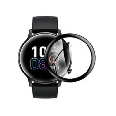 Microcase Amazfit GTR 3 Pro Tam Kaplayan Kavisli Ekran Koruyucu 3D Pet Film - Siyah