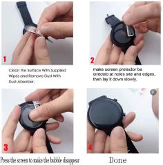 Microcase Amazfit GTR 3 Pro Tam Kaplayan Kavisli Ekran Koruyucu 3D Pet Film - Siyah