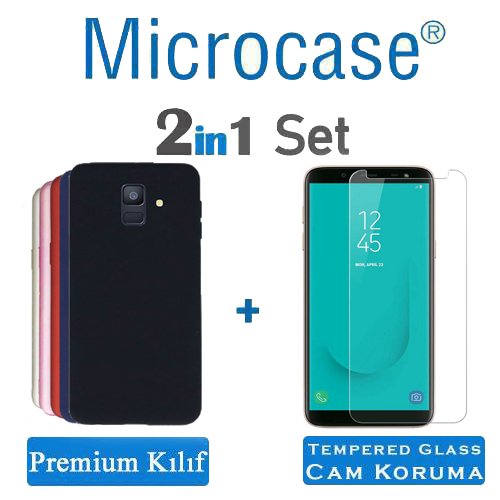 Microcase Samsung J6 Premium Matte Silikon Kılıf + Ekran Koruma