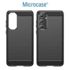 Microcase Samsung Galaxy A55 5G Brushed Carbon Fiber Silikon Kılıf - Siyah AL3332