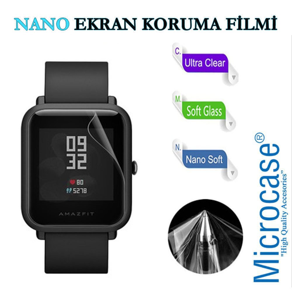 Microcase Xiaomi Amazfit Bip Lite Watch Nano Esnek Ekran Koruma Filmi