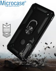 Microcase Xiaomi Redmi Note 8 Anka Serisi Yüzük Standlı Armor Kılıf - Siyah