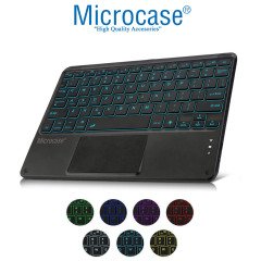 Microcase Tablet ve Telefonlar için RGB Işık Şarjlı Touchpadli Türkçe Bluetooth Klavye 24 cm- AL2897
