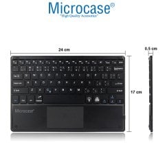 Microcase Tablet ve Telefonlar için RGB Işık Şarjlı Touchpadli Türkçe Bluetooth Klavye 24 cm- AL2897