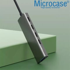Microcase USB 3.0 Type-C 5in1 Port Çoklayıcı HUB Alüminyum Slim Kasa - AL3915