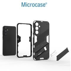 Microcase Samsung Galaxy A55 5G Matrix Serisi Armor Standlı Perfect Koruma Kılıf - Siyah Al3416