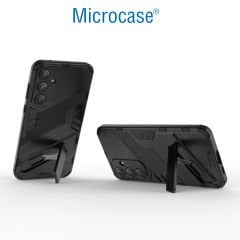 Microcase Samsung Galaxy A55 5G Matrix Serisi Armor Standlı Perfect Koruma Kılıf - Siyah Al3416