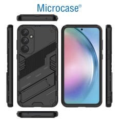 Microcase Samsung Galaxy A55 5G Matrix Serisi Armor Standlı Perfect Koruma Kılıf - Siyah Al3416