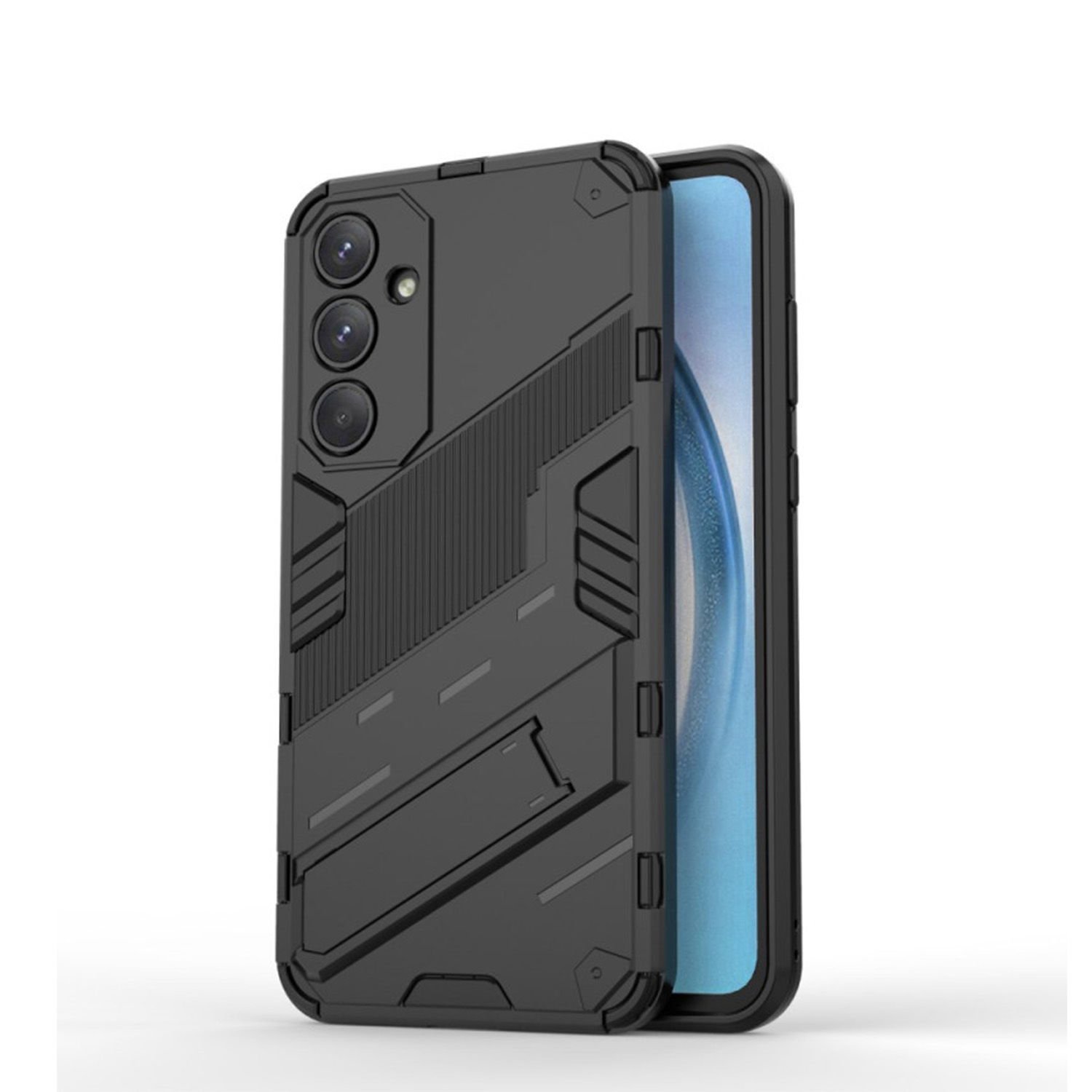 Microcase Samsung Galaxy A55 5G Matrix Serisi Armor Standlı Perfect Koruma Kılıf - Siyah Al3416