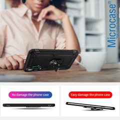 Microcase Huawei Honor 20 - Nova 5T Anka Serisi Yüzük Standlı Armor Kılıf - Siyah