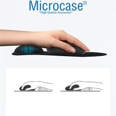 Microcase DS102 Kaydırmaz Silikon Tabanlı Mat Bilek Destekli Mouse Pad 22x25cm - AL3823 Siyah