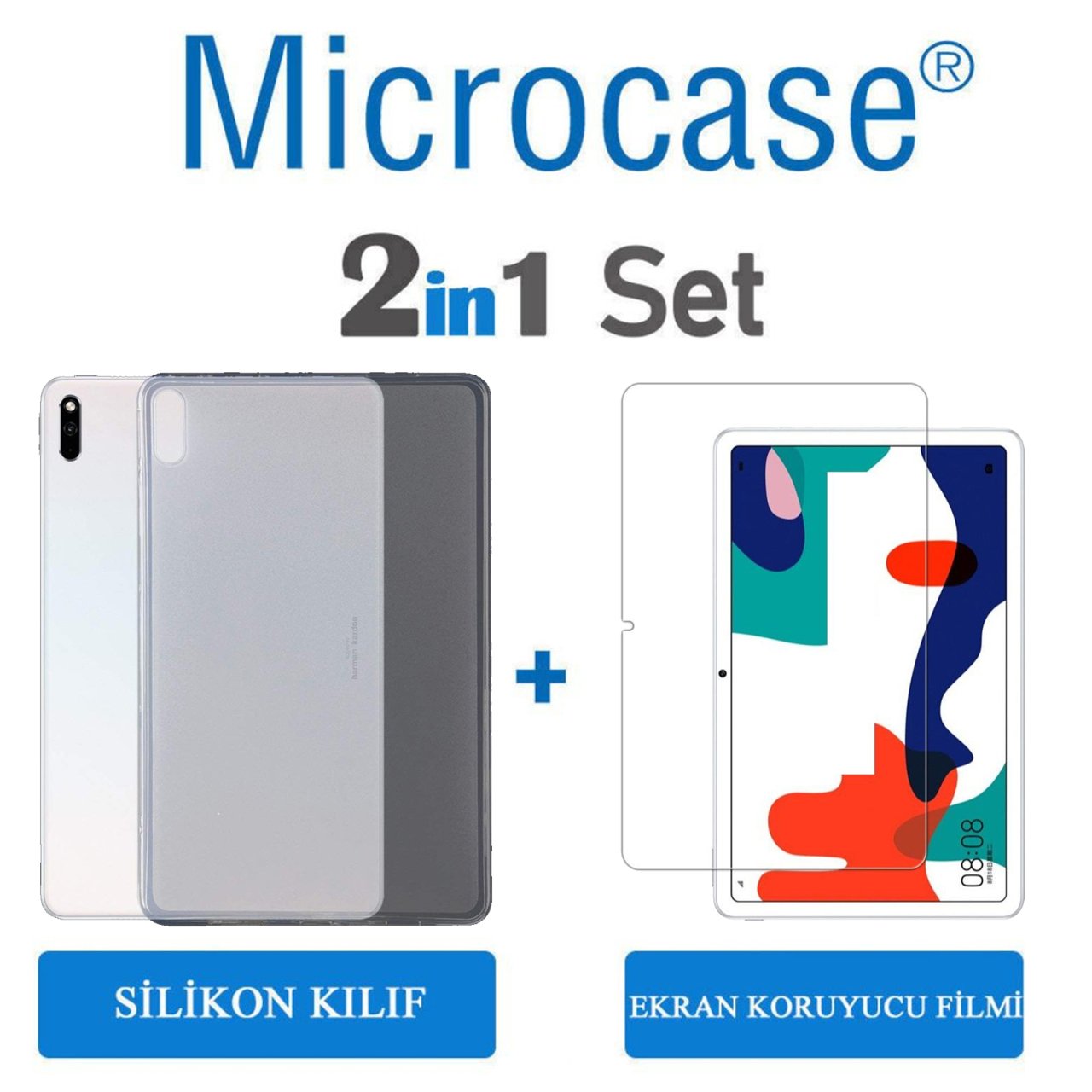 Microcase Huawei MatePad 10.4 inch Silikon Kılıf Şeffaf + Ekran Koruma Film