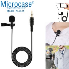 Microcase Lavalier Serisi 3.5 mm Profesyonel Youtuber Yaka Mikrofonu 1.5 Metre - AL2524