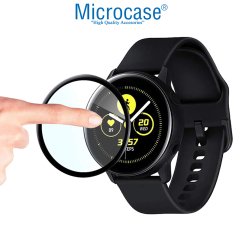 Microcase Samsung Galaxy Watch Active 2 44 mm Tam Kaplayan Kavisli Ekran Koruyucu Pet Film - Siyah
