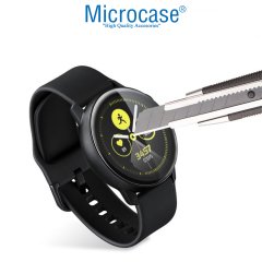 Microcase Samsung Galaxy Watch Active 2 44 mm Tam Kaplayan Kavisli Ekran Koruyucu Pet Film - Siyah