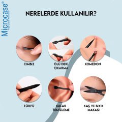 Microcase 17 Parça Deri Çantalı Taşınabilir Manikür Pedikür Tırnak Kişisel Bakım Seti AL4220
