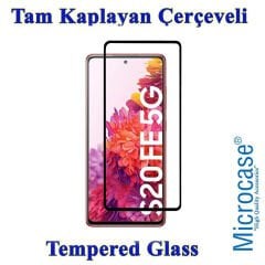 Microcase Samsung Galaxy S20 FE Fan Edition Tam Kaplayan Çerçeveli Tempered Ekran Koruyucu - Siyah