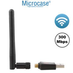 Microcase 2.4GHz 300 Mbps 5 Dbi USB Wireless Adaptör WiFi Anten 15.5cm - AL4222
