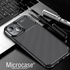 Microcase Iphone 15 Maxy Serisi Carbon Fiber Silikon Kılıf - Siyah AL3413