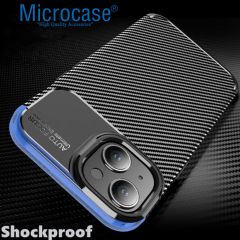 Microcase Iphone 15 Plus Maxy Serisi Carbon Fiber Silikon Kılıf - Siyah AL3413