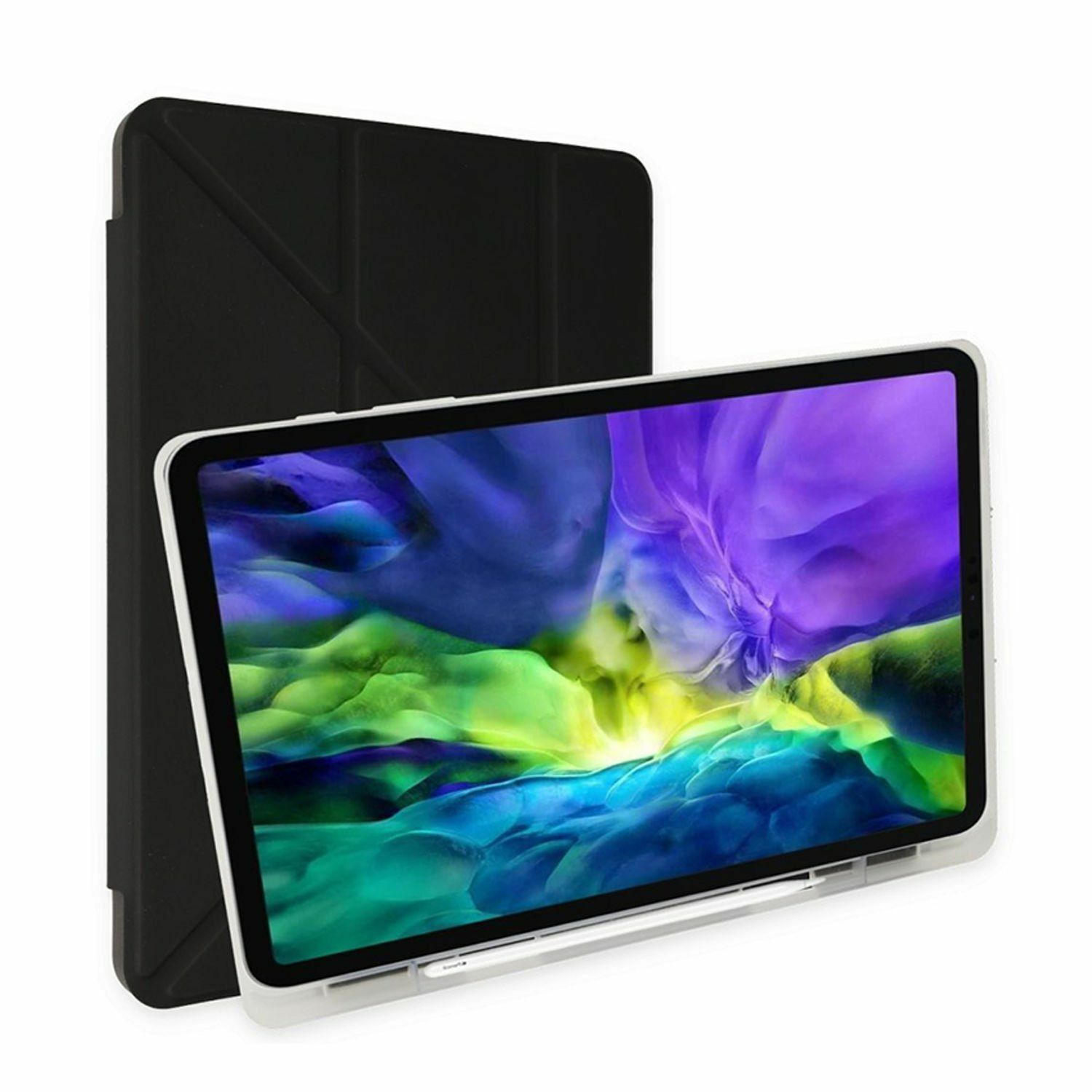 Microcase Xiaomi Pad 6 Angle Serisi Standlı Deri Kılıf-Siyah AL4132