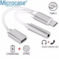 Microcase Xiaomi Mi A2 Mi 6X Type-C Usb C 2in1 Şarj + Kulaklık