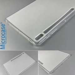 Microcase Samsung Galaxy Tab S7 T970 12.4 inch Silikon Kılıf Şeffaf + Ekran Koruma Film