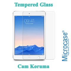Microcase iPad Air 2 Delüx Serisi Universal Standlı Deri Kılıf - Turkuaz + Tempered Glass Cam Koruma