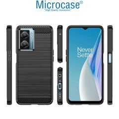 Microcase OnePlus Nord N20 SE Brushed Carbon Fiber Silikon Kılıf - Siyah