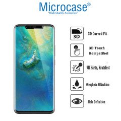 Microcase Huawei Mate 20 Pro 3D Kavisli Tam Kaplayan Polymer Nano Ekran Koruma - Siyah