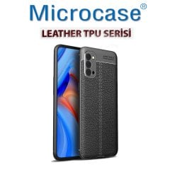 Microcase Oppo Reno 4 (4G) Leather Tpu Silikon Kılıf - Siyah