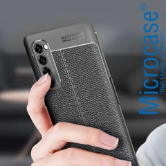 Microcase Oppo Reno 4 Pro (4G) Leather Tpu Silikon Kılıf - Siyah