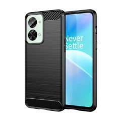 Microcase OnePlus Nord 2T Brushed Carbon Fiber Silikon Kılıf - Siyah