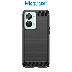 Microcase OnePlus Nord 2T Brushed Carbon Fiber Silikon Kılıf - Siyah