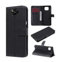 Microcase Xiaomi Poco X3 Darbeye Dayanıklı Cüzdanlı ve Standlı Kapaklı Deri Kılıf Siyah AL4232