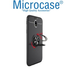 Microcase Xiaomi Redmi 8A Focus Serisi Yüzük Standlı Silikon Kılıf - Siyah