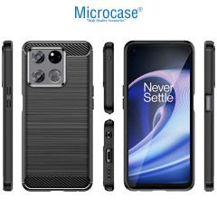 Microcase OnePlus Ace Racing Brushed Carbon Fiber Silikon Kılıf - Siyah