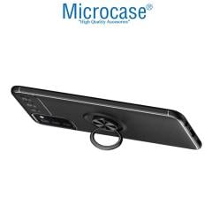 Microcase Samsung Galaxy A03s Focus Serisi Yüzüklü Kılıf - Siyah