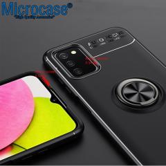 Microcase Samsung Galaxy A03s Focus Serisi Yüzüklü Kılıf - Siyah