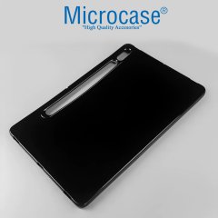 Microcase Samsung Galaxy Tab S7 Plus T970 12.4 inch Siyah Silikon Kılıf + Ekran Koruma Filmi