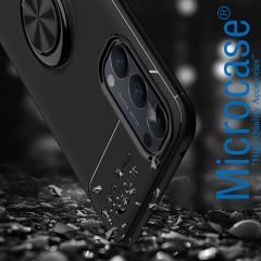 Microcase Oppo Reno 4 4G Focus Serisi Yüzük Standlı Silikon Kılıf - Siyah
