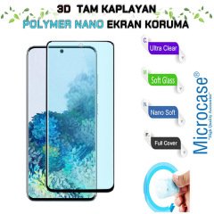 Microcase Samsung Galaxy S20 Plus 3D Kavisli Tam Kaplayan Polymer Nano Ekran Koruma - Siyah