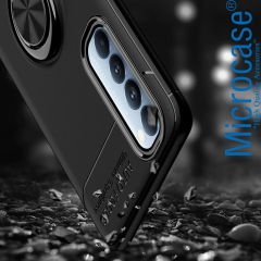 Microcase Oppo Reno 4 Pro 4G Focus Serisi Yüzük Standlı Silikon Kılıf - Siyah