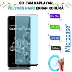 Microcase Samsung Galaxy S20 Ultra 3D Kavisli Tam Kaplayan Polymer Nano Ekran Koruma - Siyah