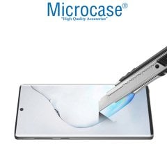 Microcase Samsung Galaxy Note 10 3D Curved Tam Kaplayan Tempered Glass Cam Koruma - Siyah