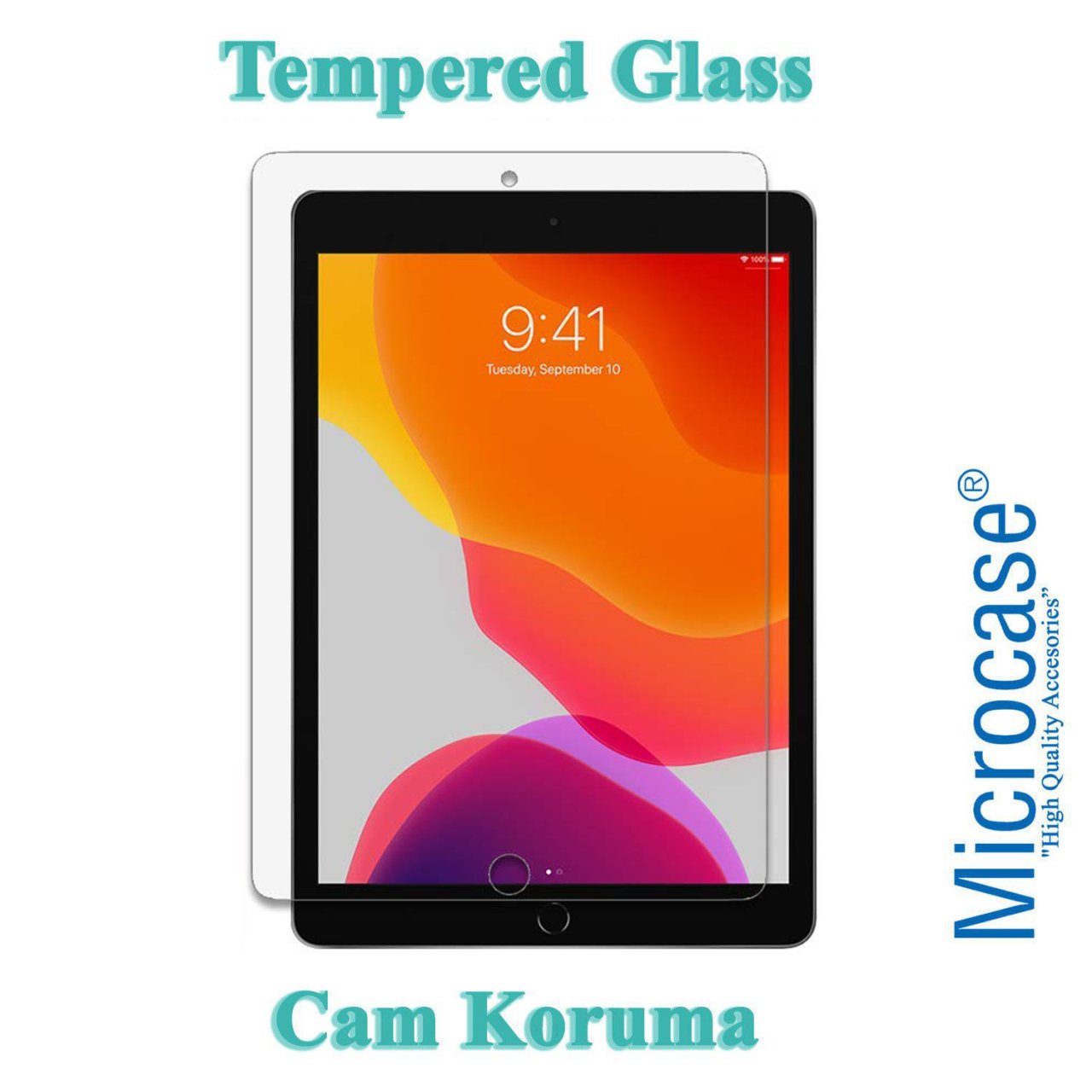 Microcase iPad 7.Nesil 10.2 Tempered Glass Cam Koruma