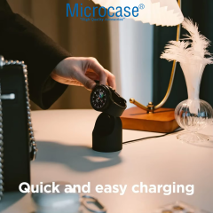Microcase Samsung Galaxy watch 5 6 7 Serileri ile uyumlu Silikon Şarj Standı - AL4997 Siyah