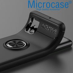 Microcase Samsung Galaxy M51 Focus Serisi Yüzük Standlı Silikon Kılıf - Siyah