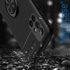 Microcase Samsung Galaxy M51 Focus Serisi Yüzük Standlı Silikon Kılıf - Siyah